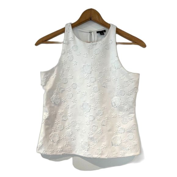 Ann Taylor Petite Flower White Sleeveless Tank Shell XSP NEW NWT - Picture 5 of 10